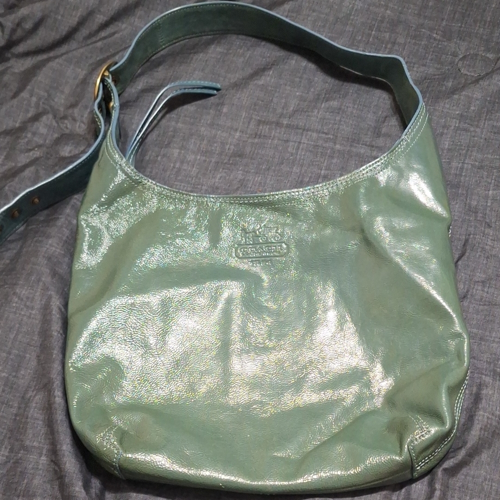 Coach Green Leather Shoulder Bag